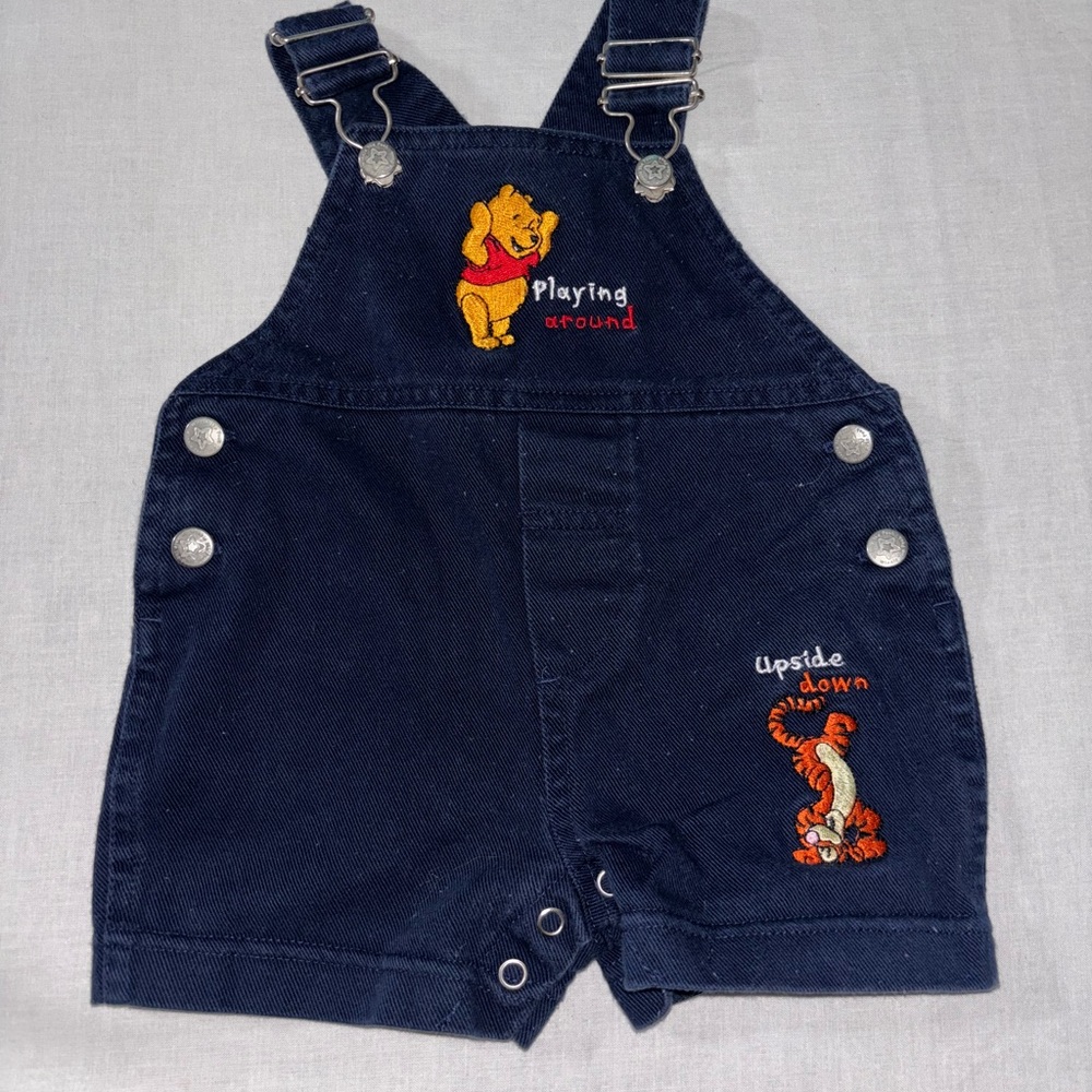 Navy Blue Kids Overalls with Pooh
